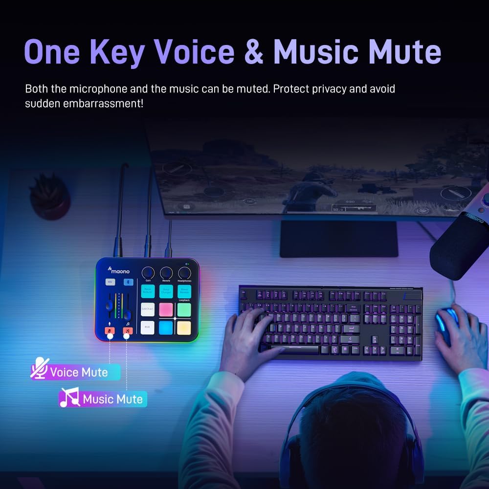 Maono Streaming Audio Mixer Console for Gaming & Podcasting G1 NEO