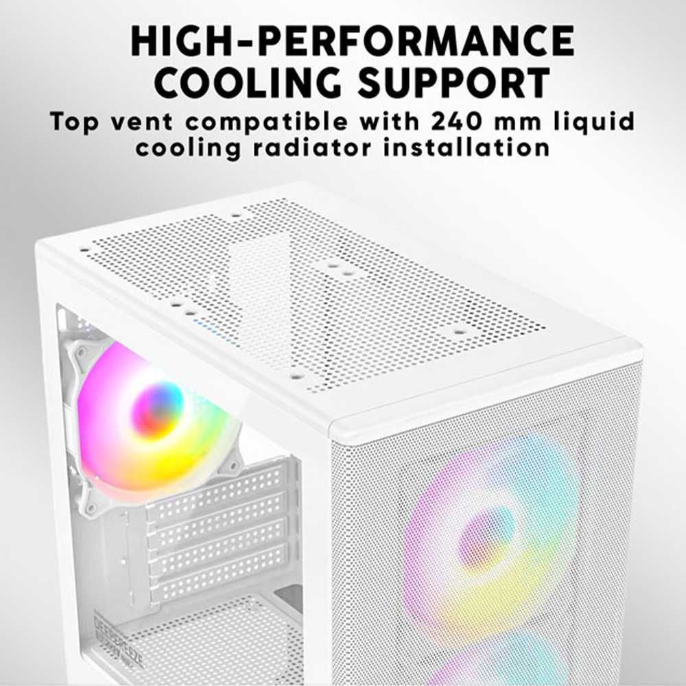 Armaggeddon Gaming Case M-ATX DEEPFREEZE DUPLEX 2 White 3x ARGB Fans