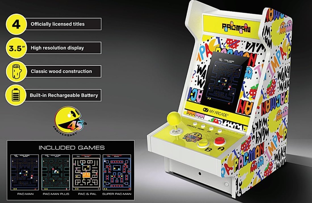 My Arcade Retro 11" (3.5") Mighty Player PAC-MAN 45TH ANNIVERSARY (5 Games)