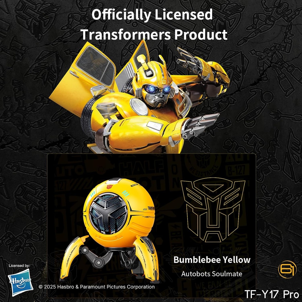 Transformers Portable BT Speaker, Hi-Fi 57mm Driver,  RGB Speaker with Detachable Foldable Tri-Pedal Stand, TF-Y17 PRO Y