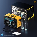 Transformers Y22 Yellow Portable Karaoke Party Speaker with 2 Wireless Microphones, Lyrics Display & Voice Changer