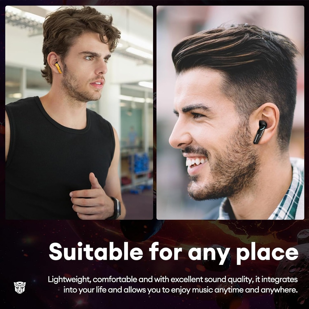 Transformers TWS Earphones, Bluetooth 5.3, IPX5 Waterproof,  TF-T10 Black