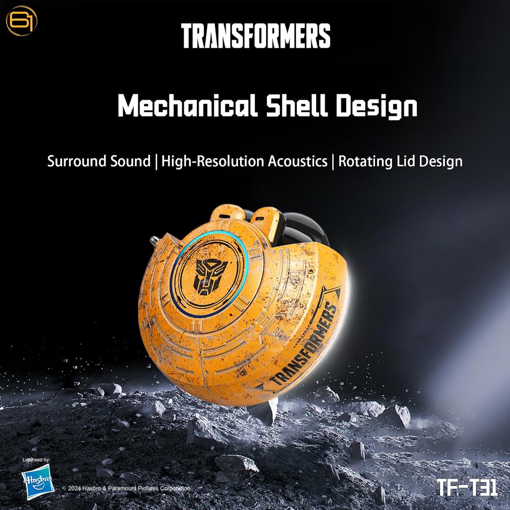 Transformers TWS Earphone, Low Latency, Game/Music Modes, TF-T31 Yellow