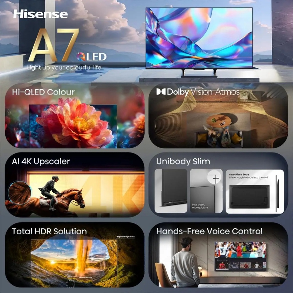 Hisense 55A7S 55'' 4K Smart Hi- QLED TV
