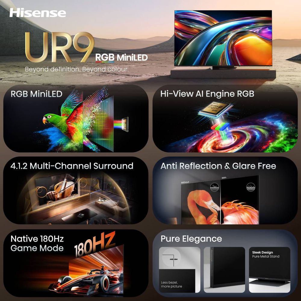 Hisense 75UR9S 75'' 4K Smart RGB MINI LED 180hz TV