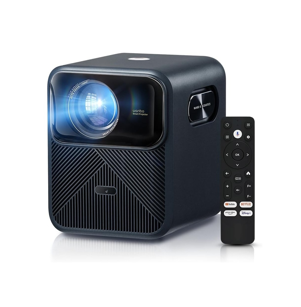 Wanbo Mozart 1 Pro Projector 1080P , Google TV,  1200 ANSI Lumens, HDR10