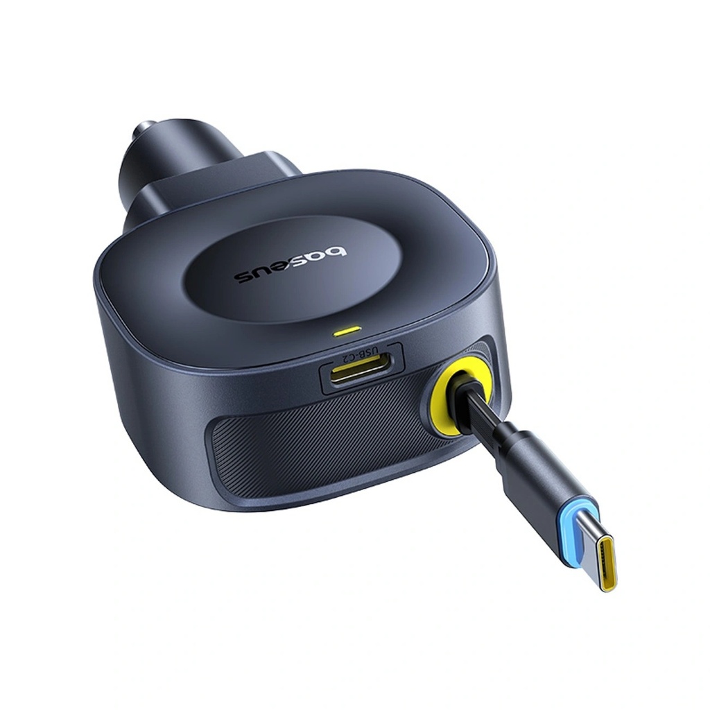 Baseus Car Charger 45W VR2 with Retractable Cable Black