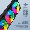 Armaggeddon Gaming Liquid Cooling CPU 3xFans & Display DEEP FREEZE ADV A360 ARGB Black