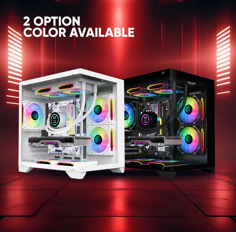 Armaggeddon Gaming Case M-ATX AQUARON WiBO Black (Full Glass & Hidden PSU)