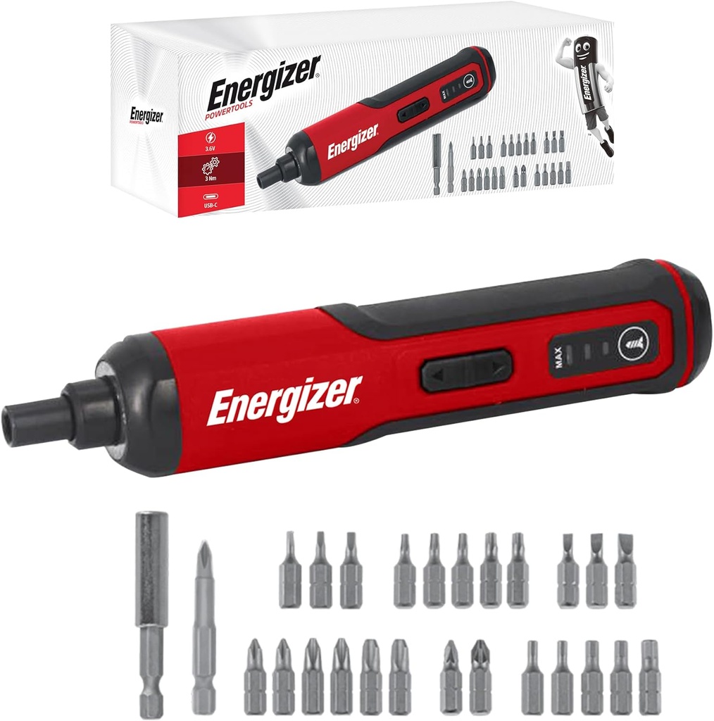 Energizer Power Tool Cordless Screwdriver With Battery 3.6V