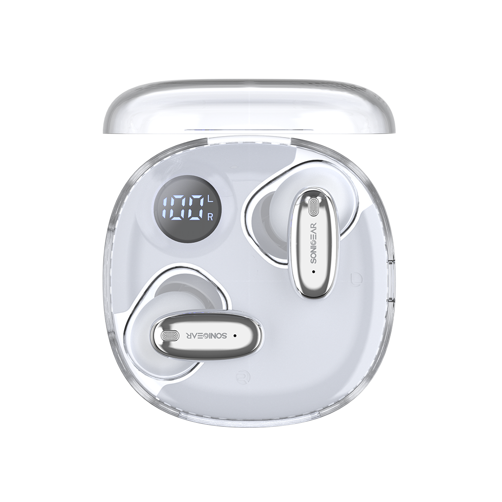 SonicGear Earphones Bluetooth ANC+Display EarPump Jewel Q3 White