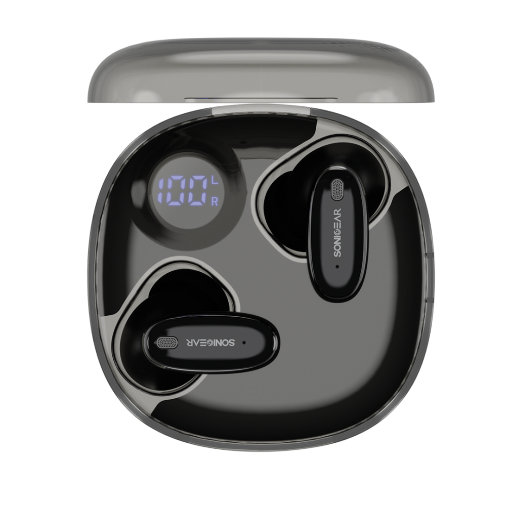 SonicGear Earphones Bluetooth ANC+Display EarPump Jewel Q3 Black
