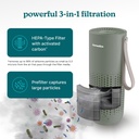 Homedics Air Purifier 3-in-1 Rechargeable WHISPER PURE MINI Green