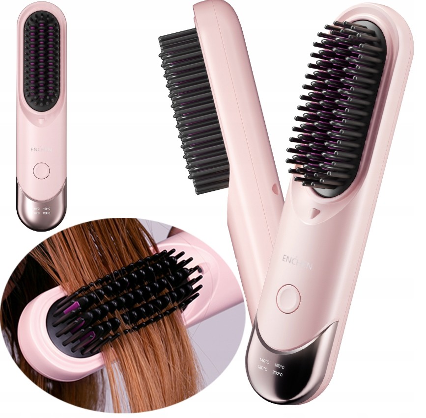 Enchen Comb Straightening Cordless USB-C 4000mAh Pink