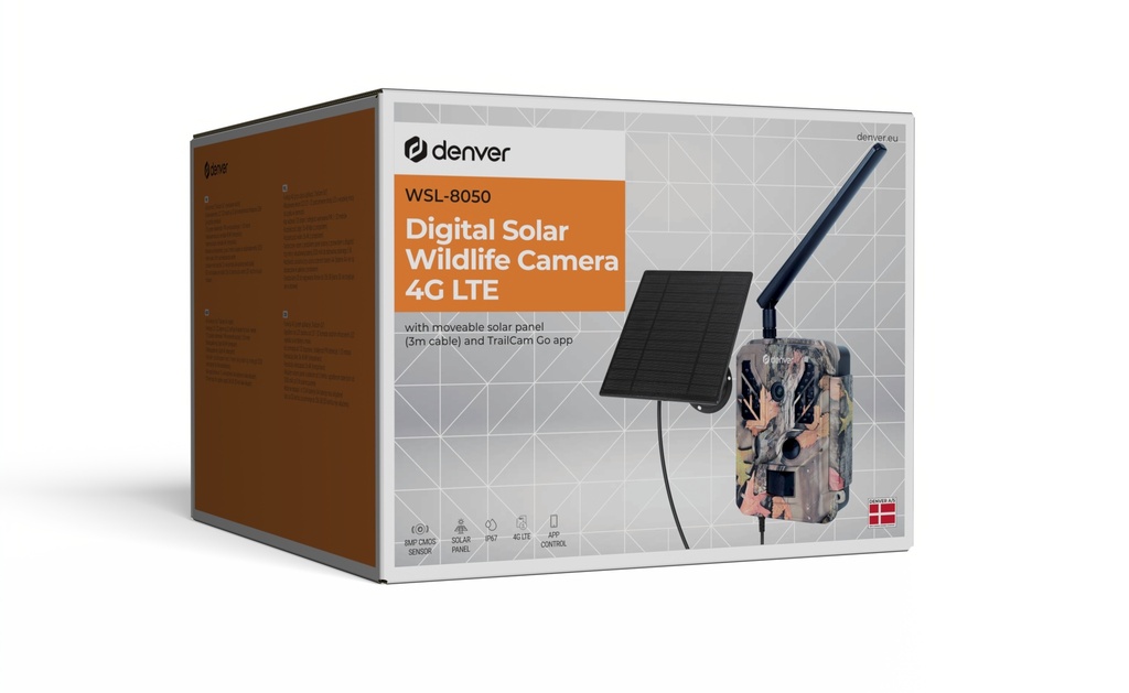 Denver SECURITY Camera 4G 4K with Solar Panel for Wildlife WSL-8050