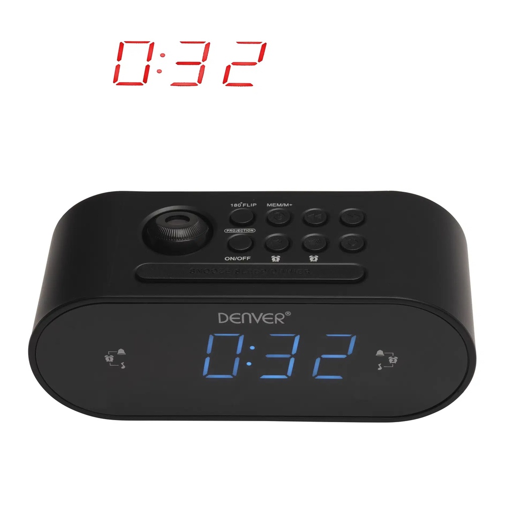 Denver AUDIO Alarm Clock Speaker with FM Radio & Time Projection CRP-717B