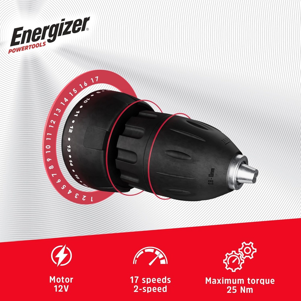 Energizer Power Tool Cordless Drill With Battery 12V