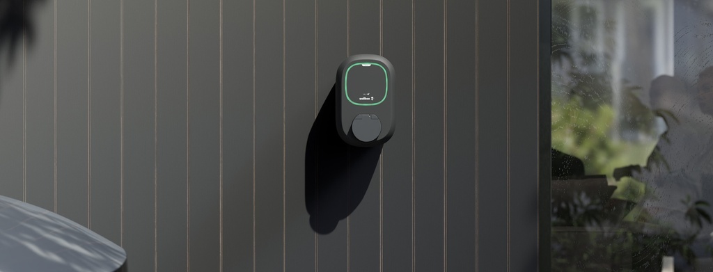 Wallbox Pulsar socket charger installed outdoors