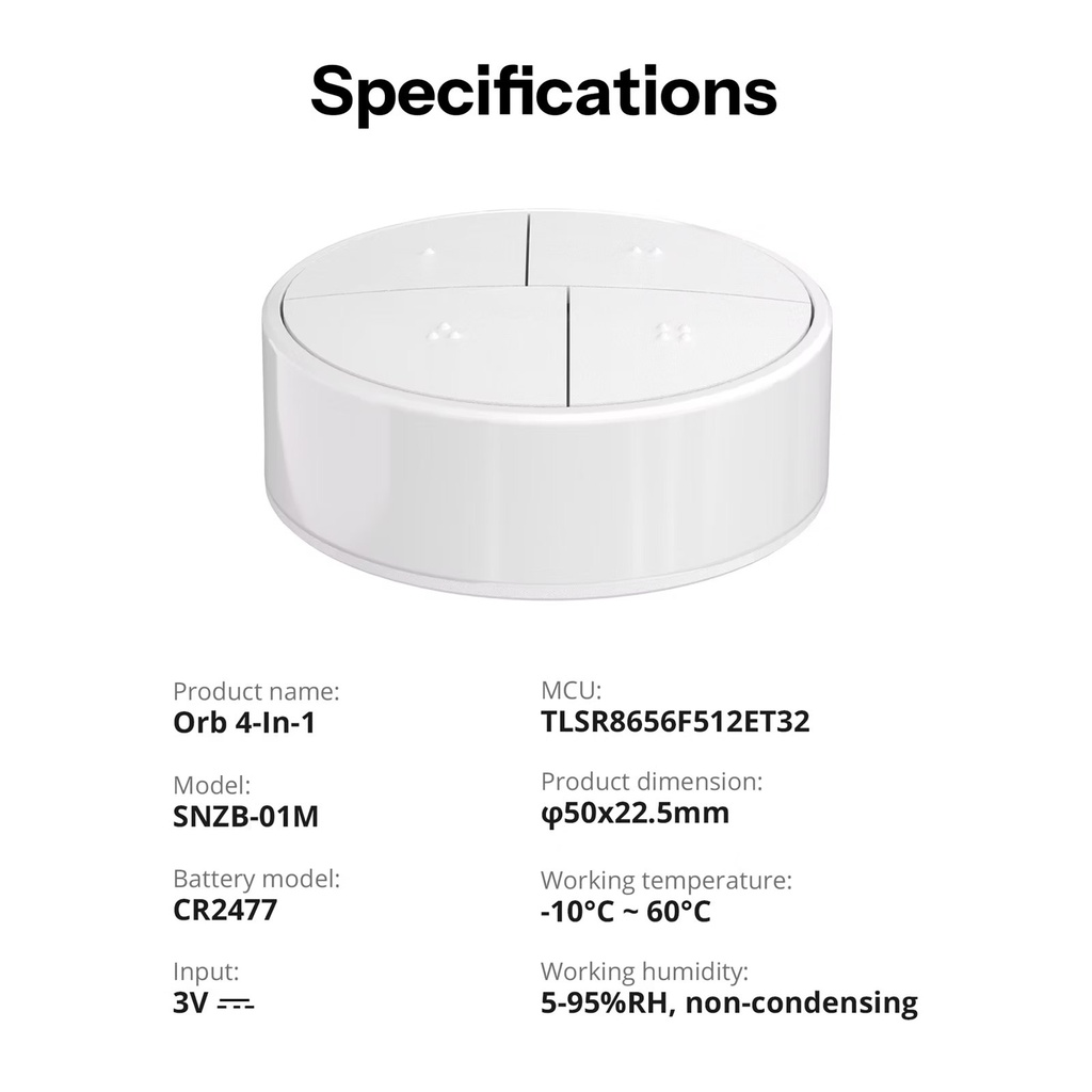 SONOFF Orb 4-in-1 Zigbee Smart Scene Button SNZB-01M 9