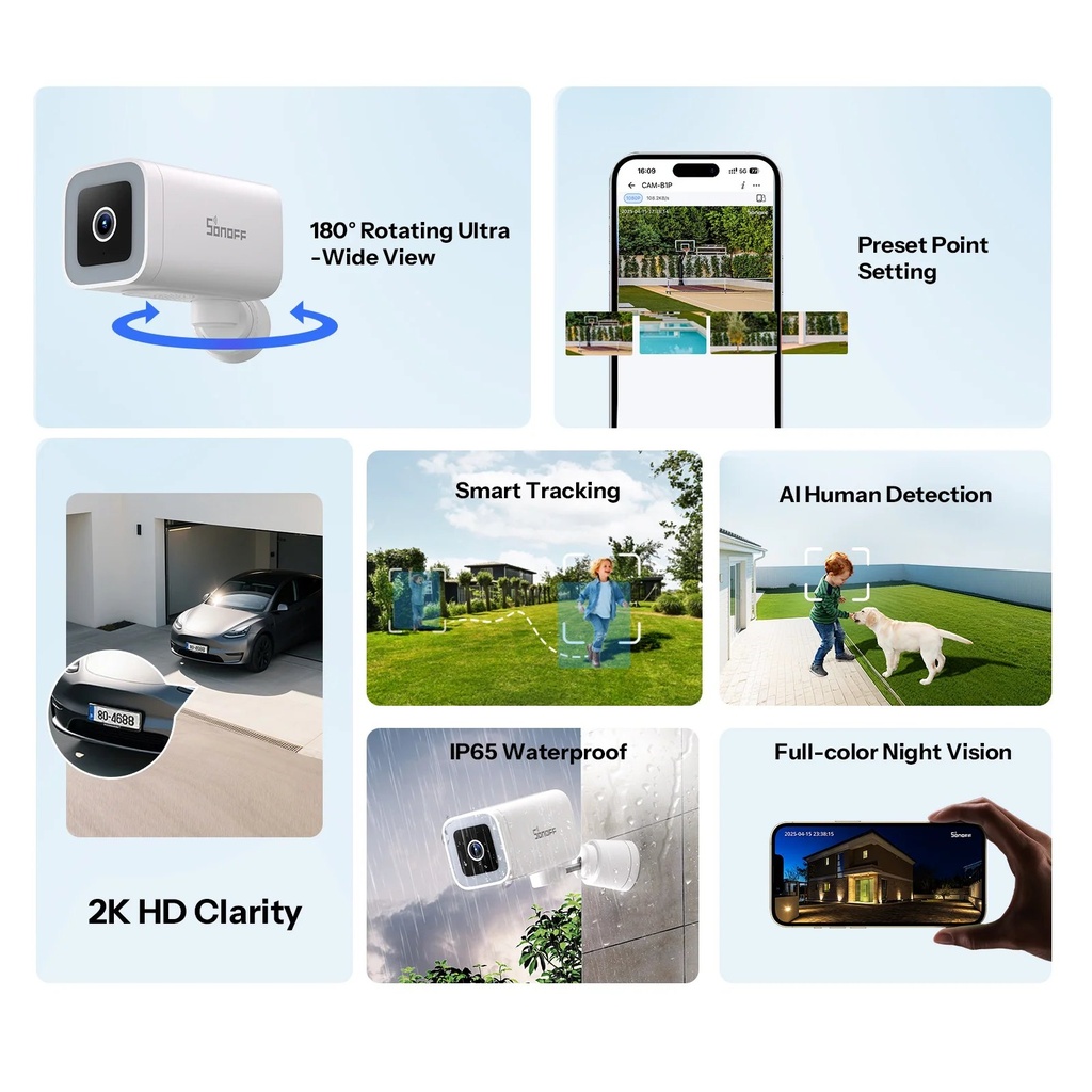 SONOFF CAM Outdoor 2K Wi-Fi Security Camera CAM-B1P (IP65) 6