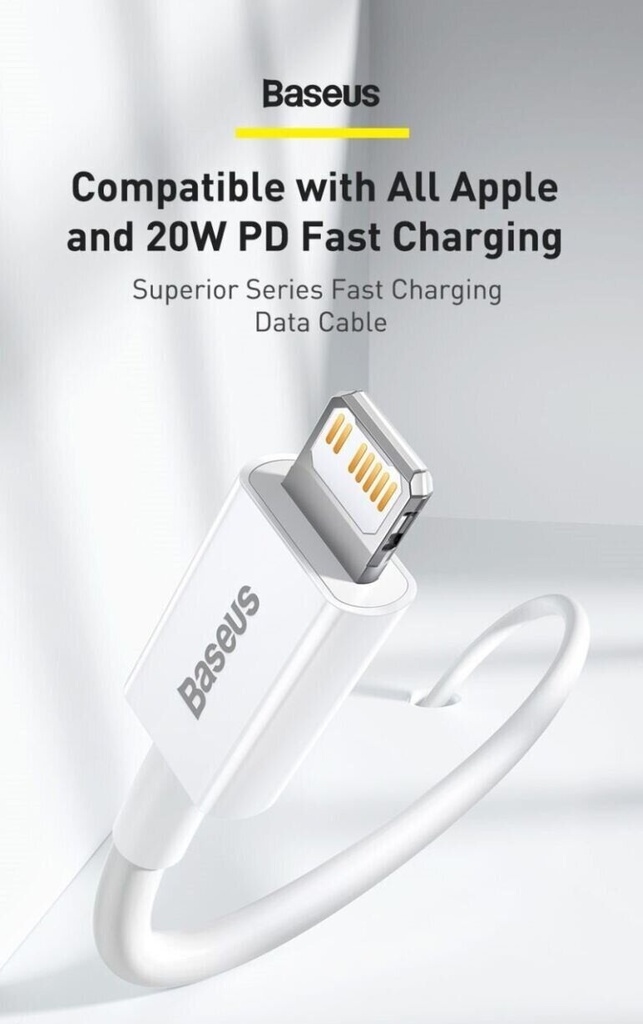 Baseus Cable Lightning to USB-C Superior Series 1.5m White