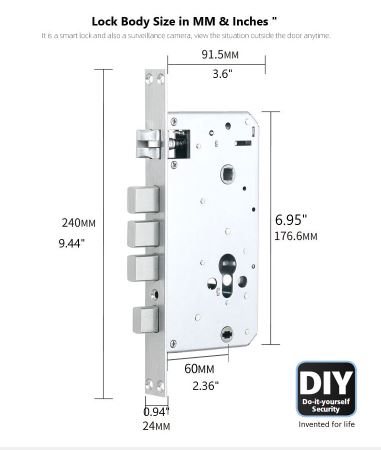 Zudsec Standalone Door Lock Metal with Face/Fingerprint/Key-WiFi