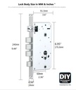 Zudsec Standalone Door Lock Metal with Face/Fingerprint/Key-WiFi