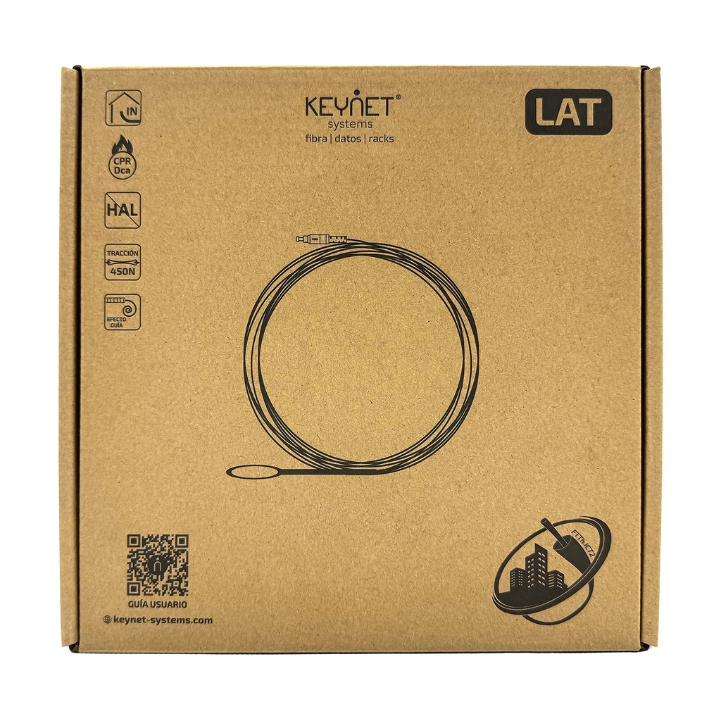 KEYNET Patch Cord Flat EasyPull SafeTrack LC/APC-LC/APC 30.0m