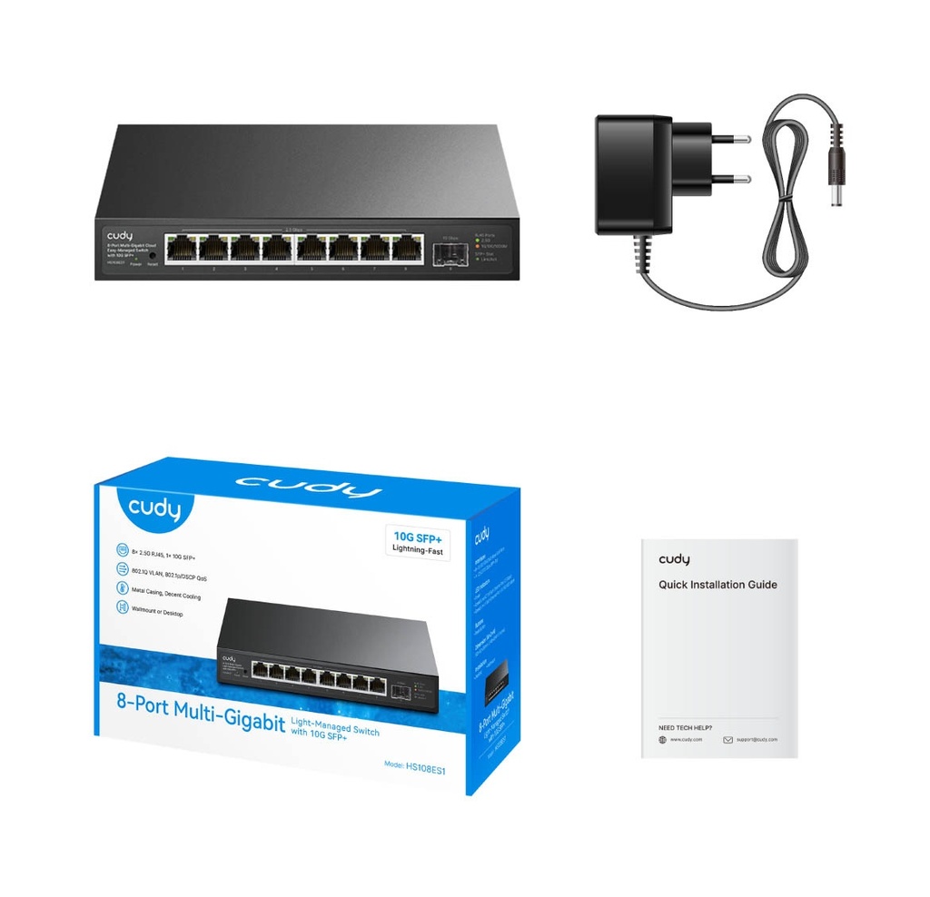 Cudy Switch Multi-Gigabit Ethernet 8-Ports 2.5GbE  + 10G SFP HS108ES1