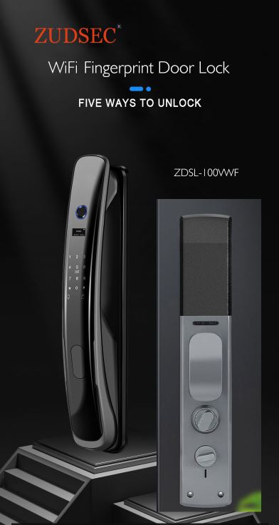 Zudsec Standalone Door Lock Metal With Fingerprint and Key-WiFi