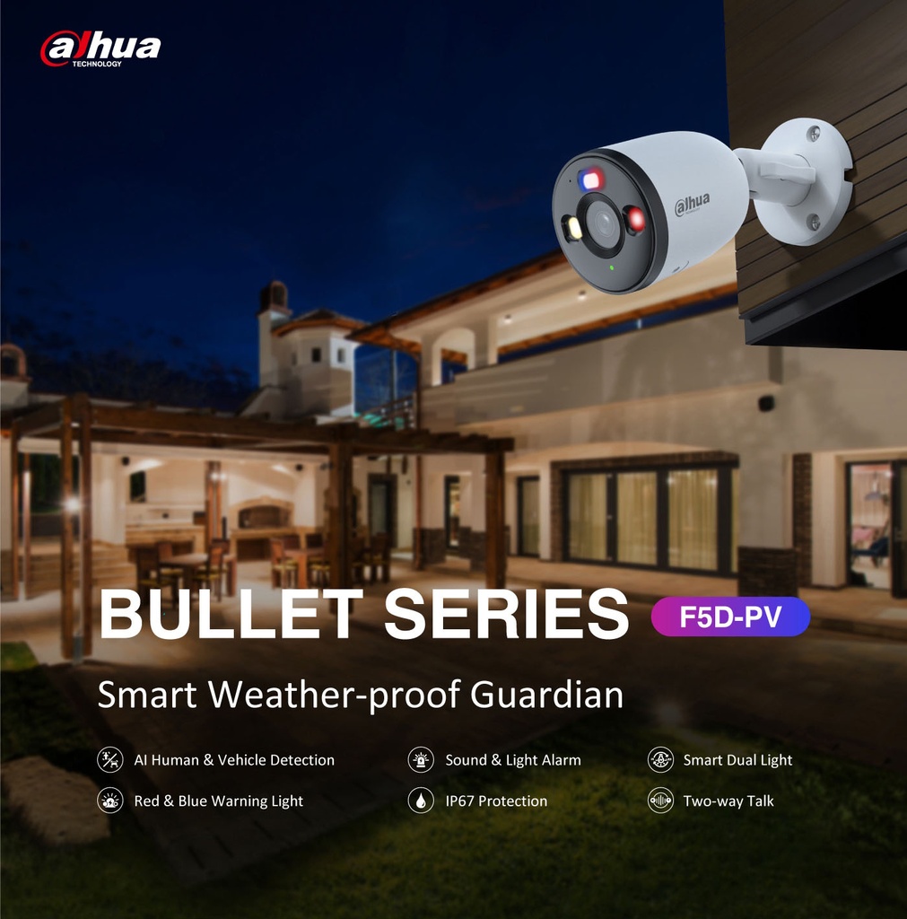 Dahua IP 5.0MP Wifi Bullet Dual Illumination F5D-PV