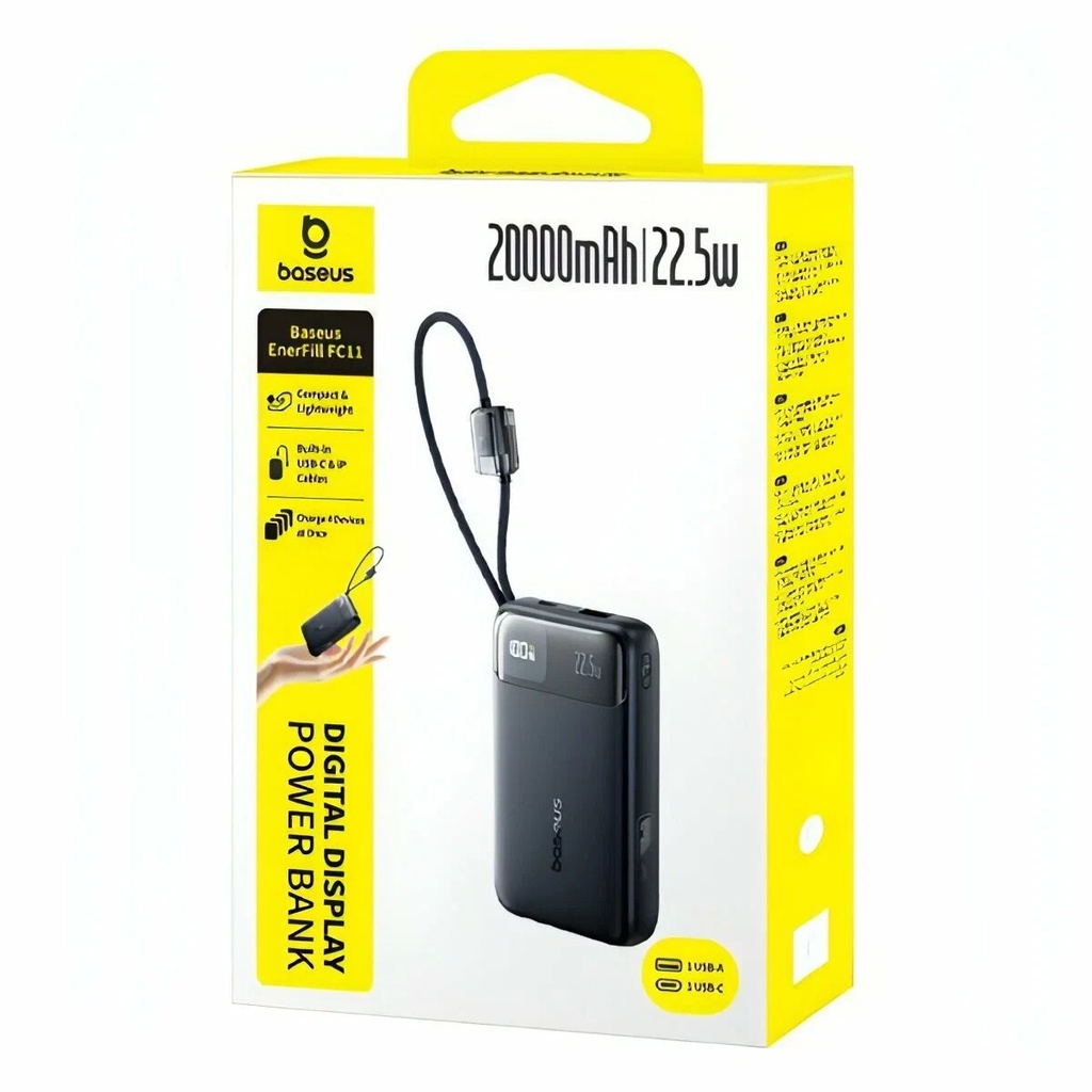 Baseus Powerbank 22.5W 20000mAh + Display EnerFill FC11  Black