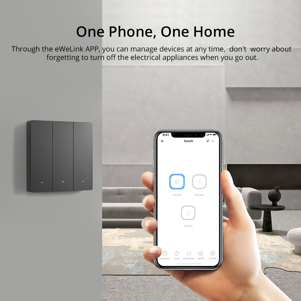 Sonoff M5UK2C WiFi Smart Wall Mechanical Switch 2-Button Grey