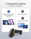 Inateck Barcode Scanner CMOS 1D/2D Wireless 2.4GHz/Bluetooth USB-A 2600mAh Charging Base AI BCST-36 Black