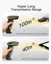 Inateck Barcode Scanner CMOS 1D/2D Wireless 2.4GHz/Bluetooth USB-A 2600mAh Charging Base AI BCST-36 Black