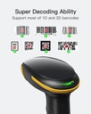 Inateck Barcode Scanner CMOS 1D/2D Wireless 2.4GHz/Bluetooth USB-A 2600mAh Adjustable Stand BCST-35 Black