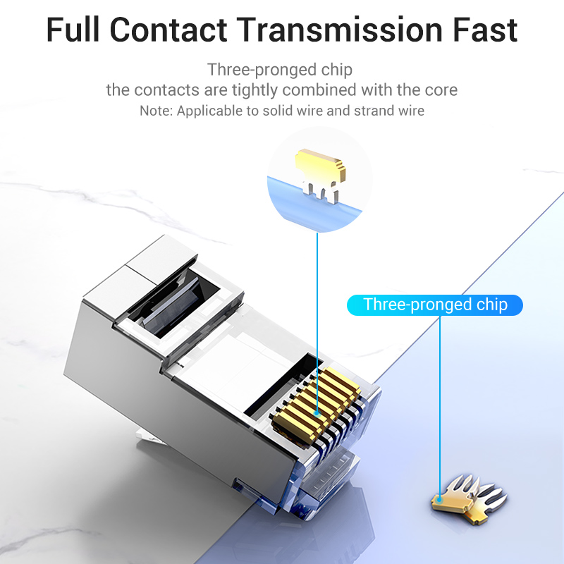 Vention NETWORK Connectors CAT6A FTP Modular Plug IDFR0-10 (10-Pack)