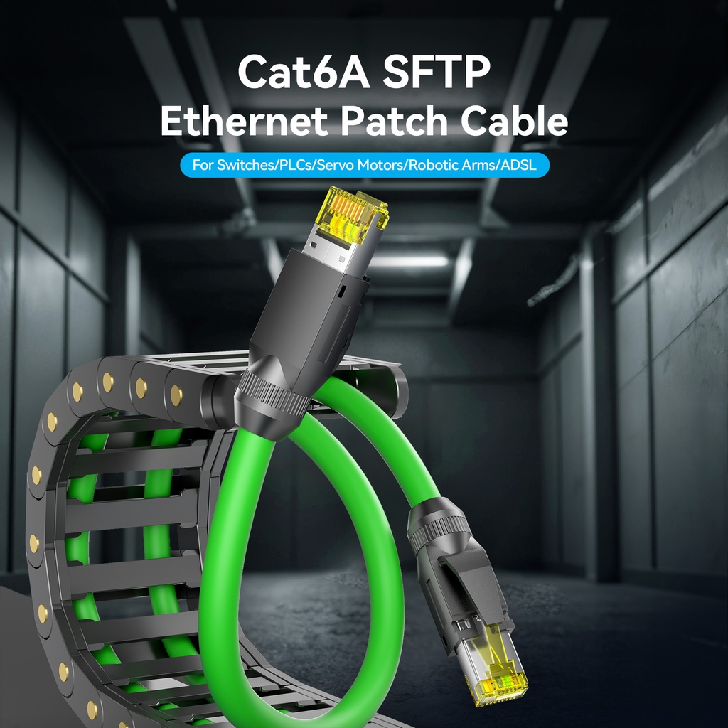Vention NETWORK Cable CAT6A SFTP Anti-Vibration Industrial Flexible 2.0m IBYGH