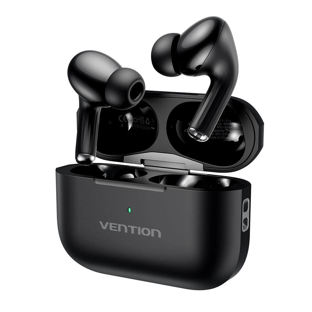 Vention Earphones BT TWS InEar ANC +Wireless Charging ECHO LITE E11 Pro Black NBVB0-Pro