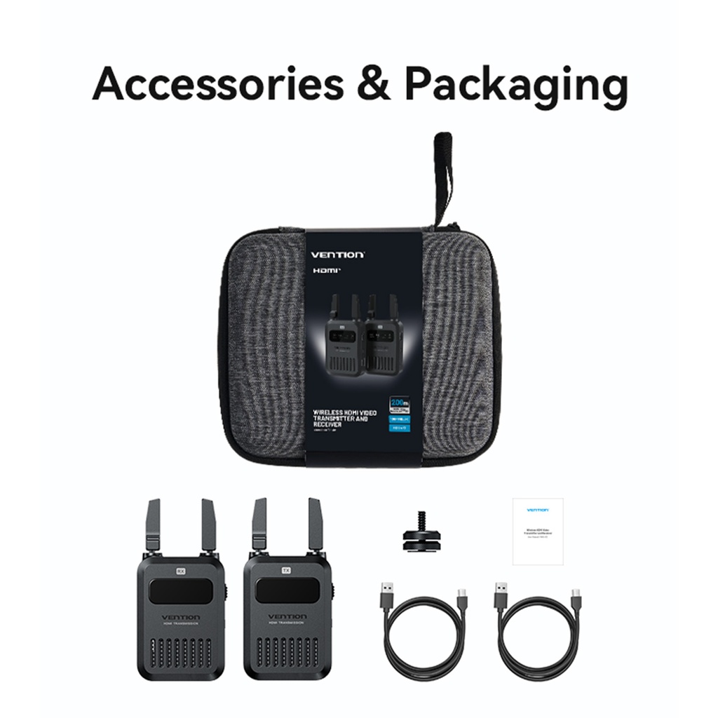 Vention ADUB0 Professional Wireless HDMI Kit 5.8Ghz up to 200m & Camera Mountable