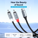 Vention AUDIO CONVERTER USB-C to 2RCA Male Cable 1.0m BIKHF