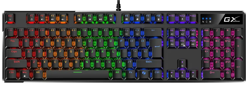 Genius Gaming Keyboard Mechanical Full Size Backlit Brown Switches K12