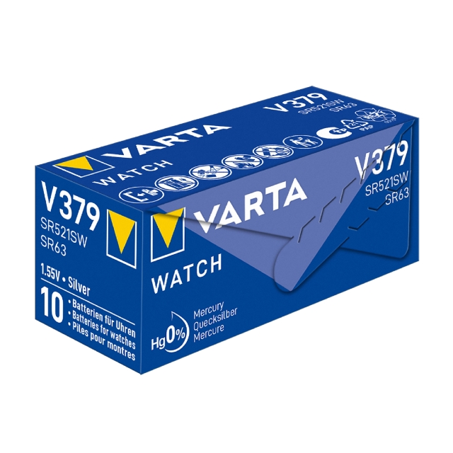 Varta Silver Oxide Coin Cell Battery 379 SR63 SR521SW (Low Drain)