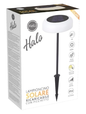 GBC KELU HALO Solar Garden Lamp 100lm Natural White (1pc)