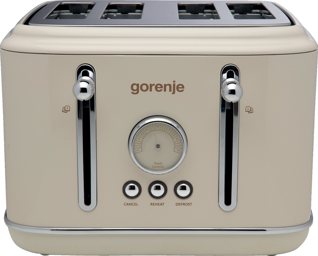 Gorenje Kitchen Toaster 2300W 4 Slots 6 Heating Levels T2300CLIN Classico Ivory