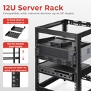 Lumivida 12U Open Frame Server Rack CAB-017-12U