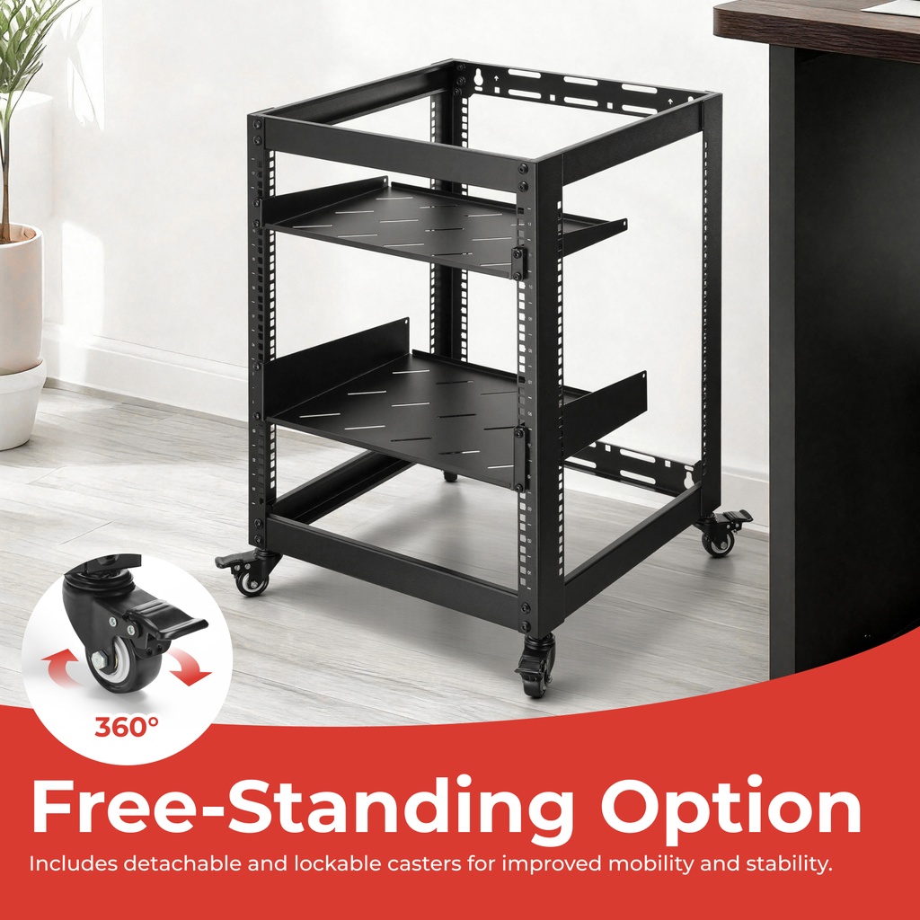 Lumivida 12U Open Frame Server Rack CAB-017-12U