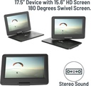 Oakcastle Portable & Rechargeable 15.6'' DVD Player with Swivel & Flip HD Screen