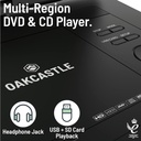 Oakcastle Portable & Rechargeable 15.6'' DVD Player with Swivel & Flip HD Screen