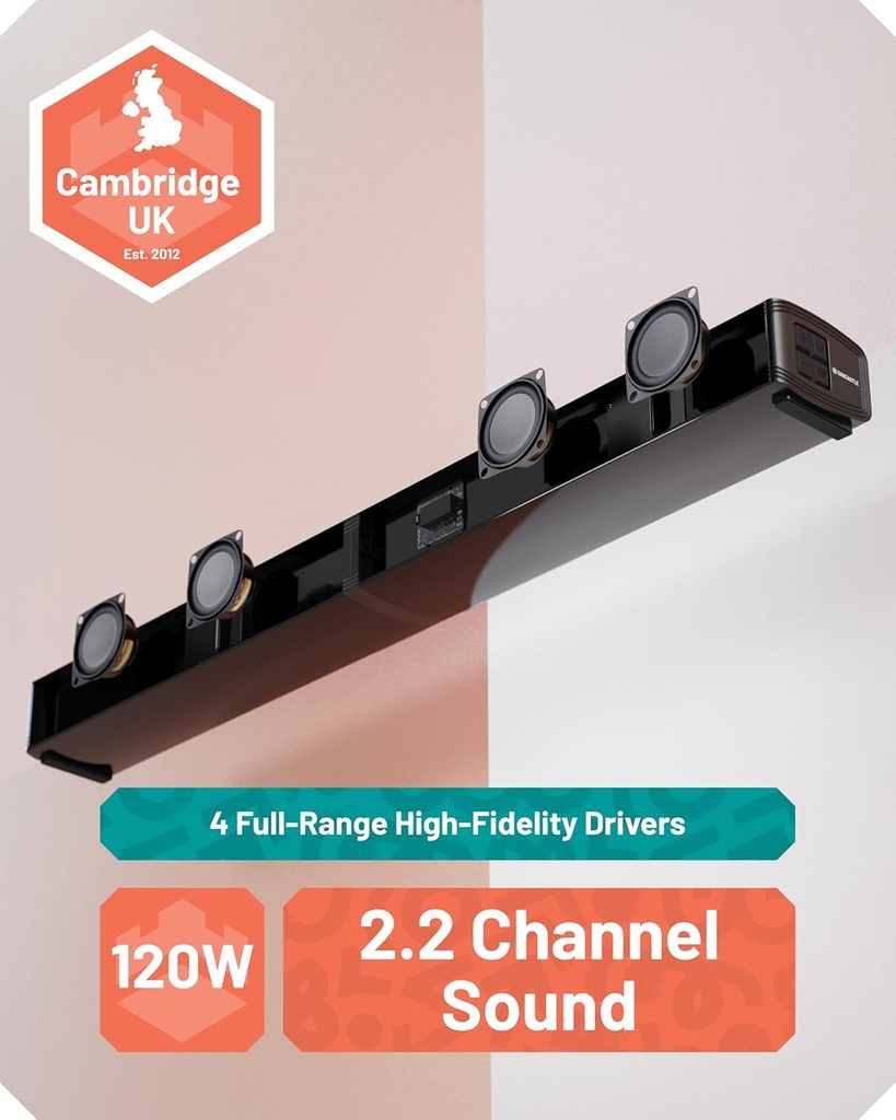 Oakcastle SB80 2.2 Soundbar Split 2in1 Bar/Speakers 120W BT, HDMI, USB